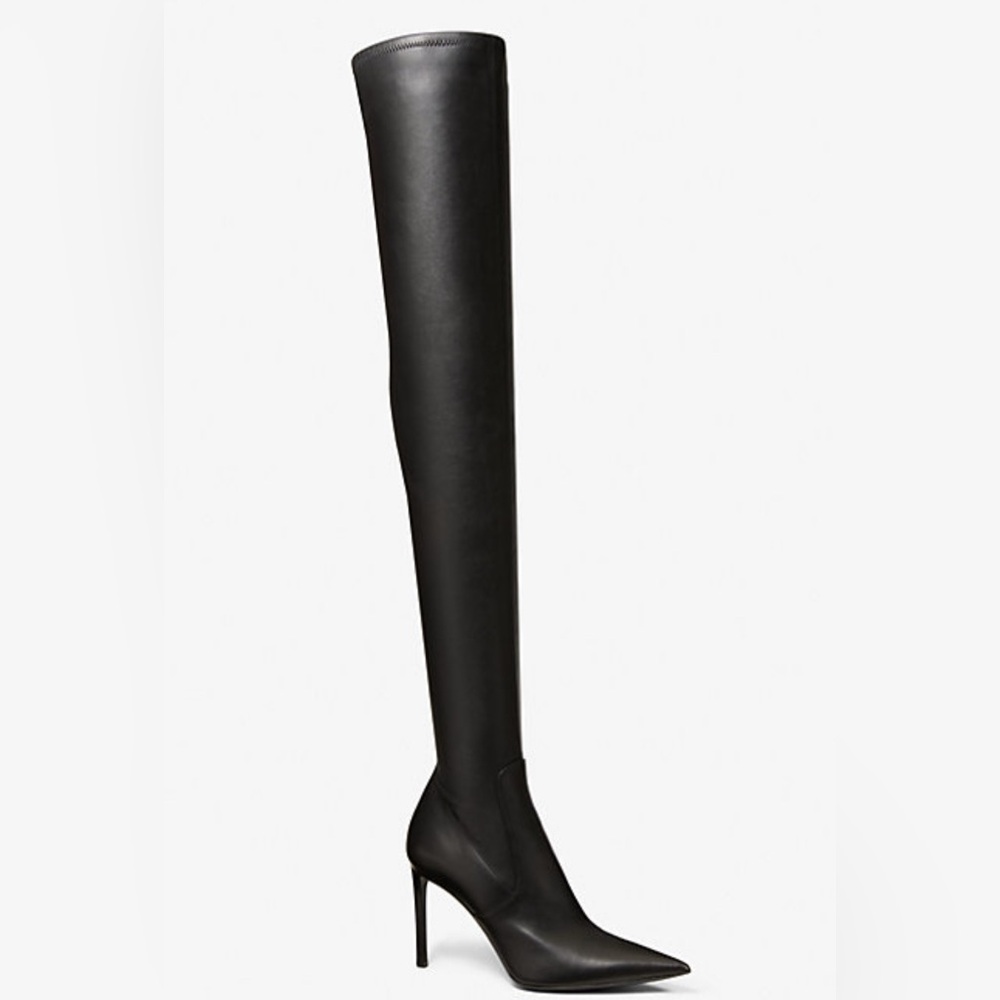 Black Leather Over-the-Knee Women's Boots